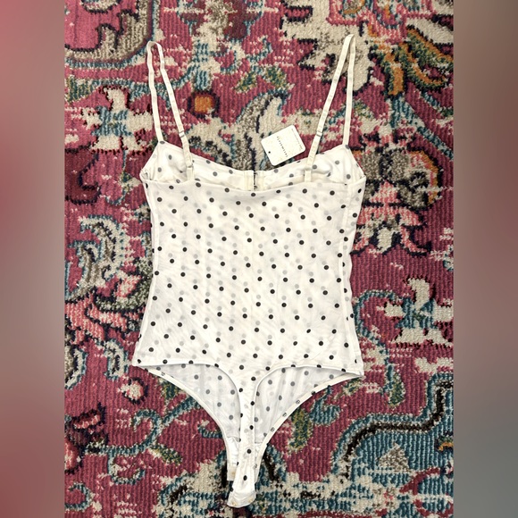 NWT Free People white dot combo body suit size S - Picture 5 of 9